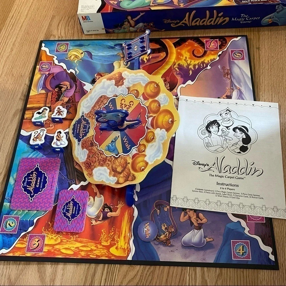 Vintage Aladdin The Magic Carpet Board Game 1992 Disney Kids Toy